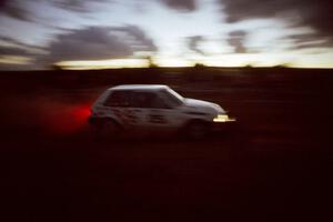 The Mark Brown / Shane Polhamus Toyota Corolla FX-16 just after sunset.