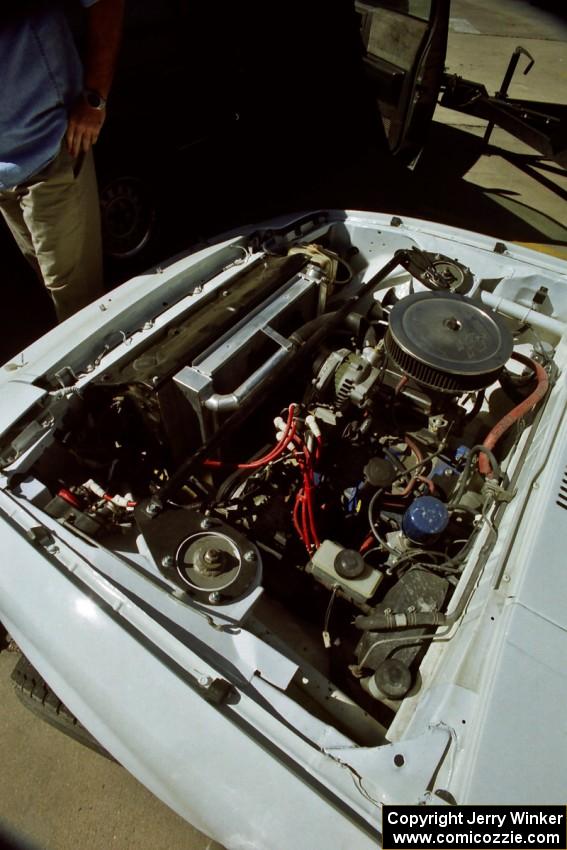 The engine bay of the Harris Done / Ray Hocker Mazda RX-7.