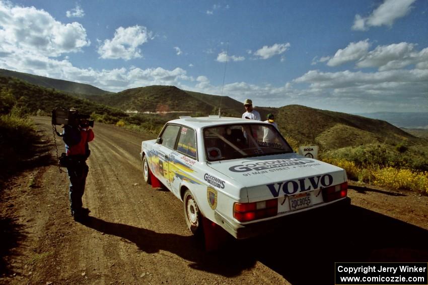 The Bill Malik / Christian Edstrom Volvo 240 awaits the start of SS1.