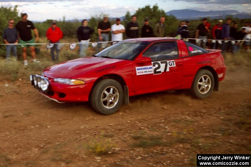 Roger Hull / Sean Gallagher Eagle Talon comes into the spectator area. They later DNF'ed the stage.