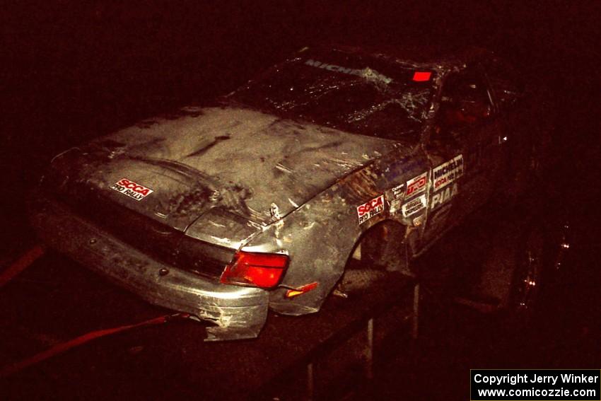 The Fred Ronn / John Dillon Toyota Celica rolled three times. The car was destroyed.