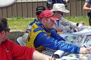 T/A Drivers' autograph session: Buddy Cisar, Tony Ave, R.J. Lopez, Bobby Sak, Jim Derhaag, Simon Gregg and Tomy Drissi