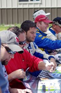 T/A Drivers' autograph session: Buddy Cisar, Tony Ave, R.J. Lopez, Bobby Sak, Jim Derhaag and Simon Gregg