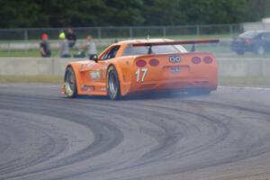 Bobby Sak's Chevy Corvette loses a power steering hose