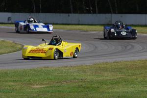 Carl Harris', Robert Reed's and Dave Schaal's Spec Racer Fords go through the carousel