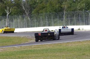 Carl Harris, Scott Rettich and Tray Ayers battle during the Spec Racer Ford race