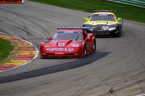 Amy Ruman's Chevy Corvette and Carlos de Quesada's Jaguar XKR