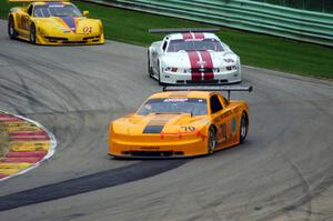 David Jans' Ford Mustang, Denny Lamers' Ford Mustang and Jim Bradley's Chevy Corvette