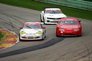 Gary Stewart's Porsche 996, Ricky Sanders' Chevy Monte Carlo and Gregg Rodgers' Chevy Camaro