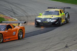 Doug Harrington's Chevy Corvette and Carlos de Quesada's Jaguar XKR