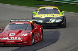 Amy Ruman's Chevy Corvette and Carlos de Quesada's Jaguar XKR