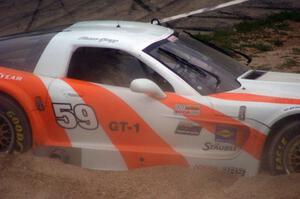 Simon Gregg's Chevy Corvette stops in the gravel trap at turn 12