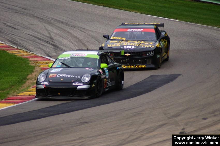 Scott Tucker's Porsche GT3 Cup and Bob Stretch's Chevy Camaro