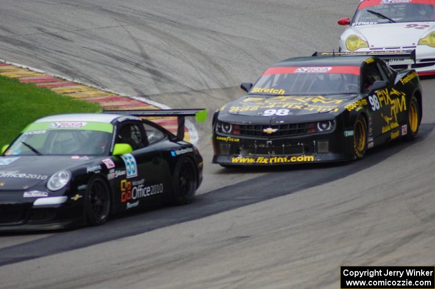 Scott Tucker's Porsche GT3 Cup, Bob Stretch's Chevy Camaro and Gary Stewart's Porsche 996