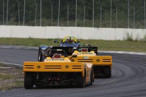 Jean-Luc Liverato, Matt Gray's and Tim Gray's Spec Racer Fords battle