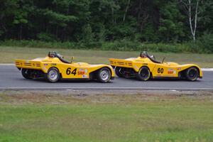 Tim Gray ahead of Matt Gray's Spec Racer Ford