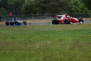 Eric Cruz, Jed Copham and Patrick Linn battle on lap one of the Formula Enterprises race