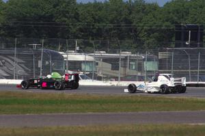 Jason Wolfe and Scott Rettich battle in the Formula Enterprises race