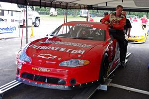Ricky Sanders' Chevy Monte Carlo goes through tech inspection