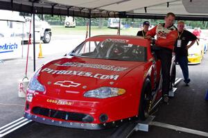 Ricky Sanders' Chevy Monte Carlo goes through tech inspection