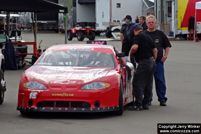 Ricky Sanders' Chevy Monte Carlo is ready for practice