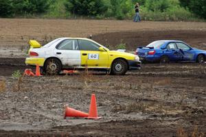 Tim Anderson's MA Subaru Impreza with Paul Salzer's PA Subaru WRX in the background