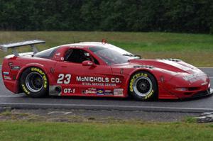 Amy Ruman's Chevy Corvette in heavy rain