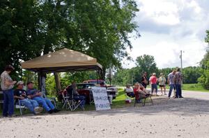 Fans watching along the route