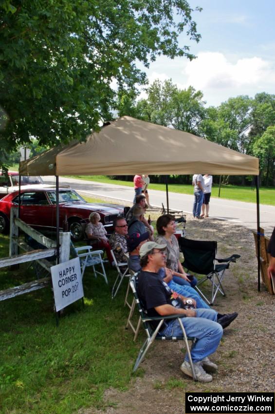 Fans watching along the route