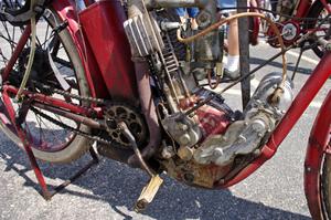 Detail of Ron Gardas, Jr.'s 1912 Indian motorcycle