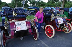 L) Peter Fawcett's 1904 Ford and R) Huvo Vermeulen's 1903 Cadillac