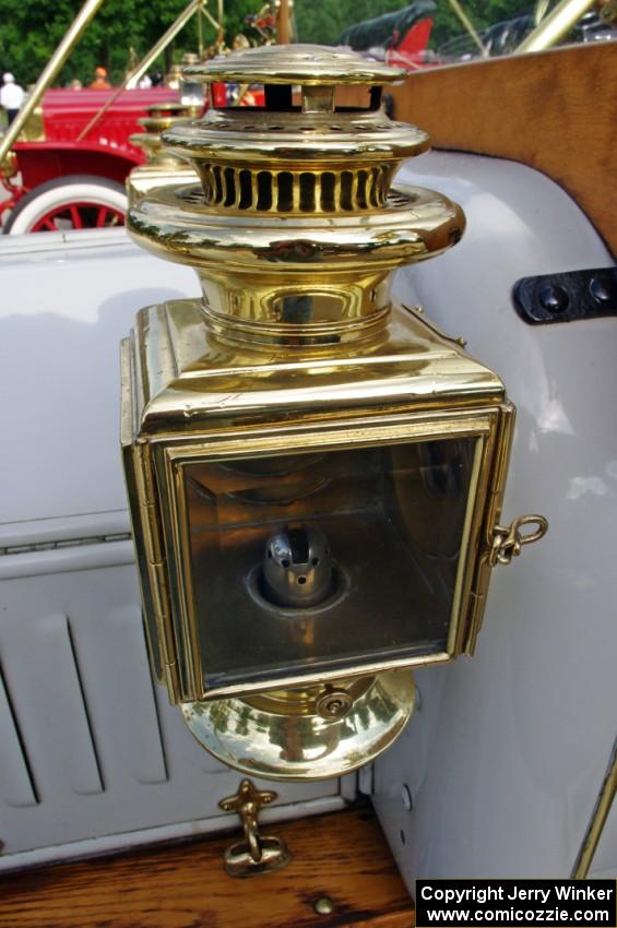 Detail of a lamp on Nevy Clark's 1908 Buick