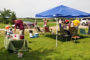 Jeff Amundsen's 1911 Maxwell gets pushed to a stop but is met with a big spread of food