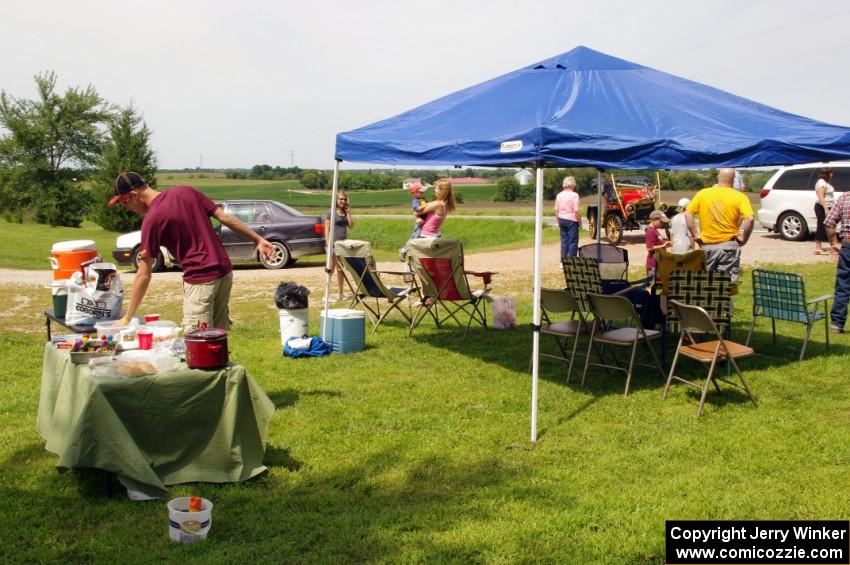 Jeff Amundsen's 1911 Maxwell gets pushed to a stop but is met with a big spread of food