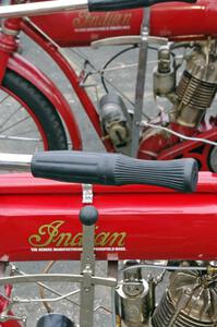 Ron Gardas, Jr.'s 1912 Indian (foreground) with Ron Gardas, Sr.'s 1911 Indian (background)