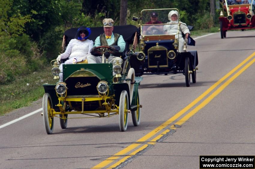 Wade Smith's 1905 Columbia, Neal Simonsma's 1912 Maxwell and Tim Simonsma's 1911 Maxwell