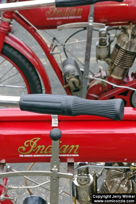 Ron Gardas, Jr.'s 1912 Indian (foreground) with Ron Gardas, Sr.'s 1911 Indian (background)