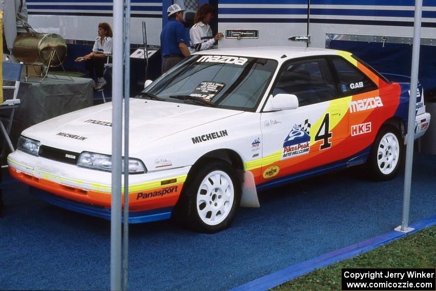 Rod Millen's Pikes Peak Mazda MX-6 on display in the Mazda tent