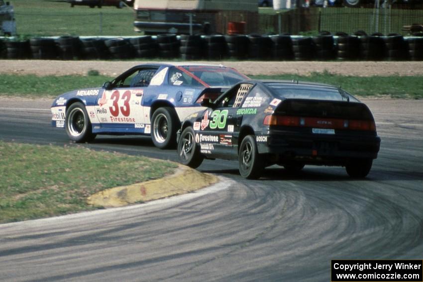 Joe Aquilante / Tony PioCosta Chevy Camaro and Bert Duval / Barry Buchanan Honda CRX Si