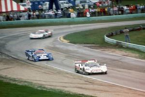 Davy Jones' Jaguar XJR-10, Geoff Brabham's Nissan NPT-90 and John Nielsen's Jaguar XJR-10