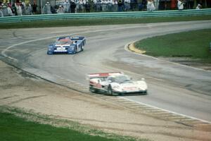 Davy Jones' Jaguar XJR-10 leads Geoff Brabham's Nissan NPT-90