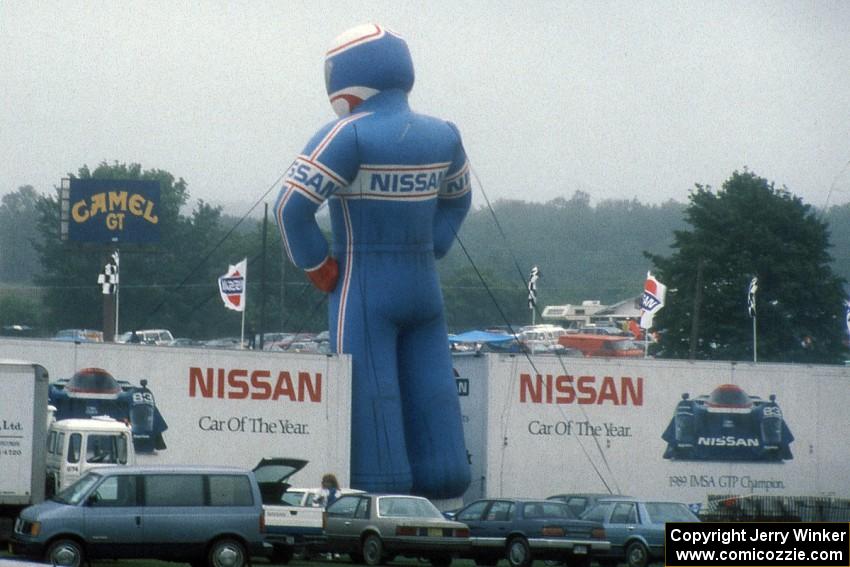 Giant inflatable Nissan driver