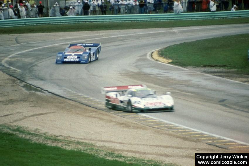 Davy Jones' Jaguar XJR-10 leads Geoff Brabham's Nissan NPT-90