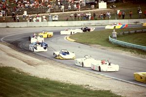 The field behind the leaders: Greg Loebel's Miller RM2, Alan Andrea's Lola T-91/90, Jim Miller's Miller RM2