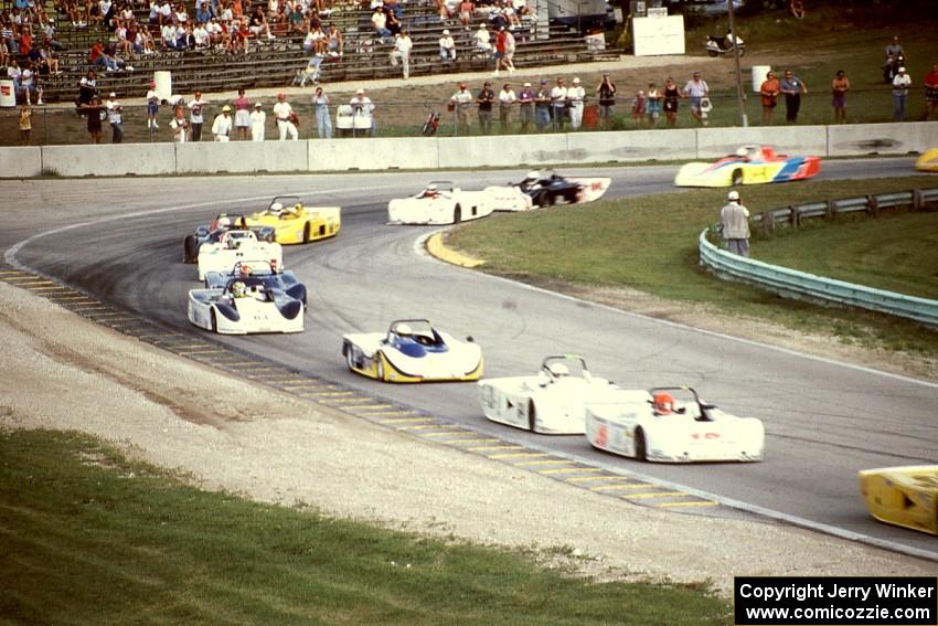 The field behind the leaders: Greg Loebel's Miller RM2, Alan Andrea's Lola T-91/90, Jim Miller's Miller RM2