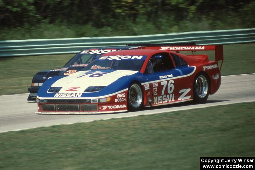 Jeremy Dale's Nissan 300ZX (GTS) nips Paul Gentilozzi's Olds Cutlass (GTS) into turn one