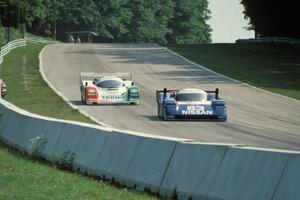 Geoff Brabham's Nissan NPT-91C and Oscar Larrauri / "John Winter" Porsche 962C