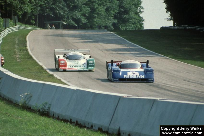 Geoff Brabham's Nissan NPT-91C and Oscar Larrauri / "John Winter" Porsche 962C