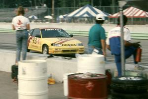 Todd Freeman / Jon Klapperick Honda CRX Si comes in for the driver's change