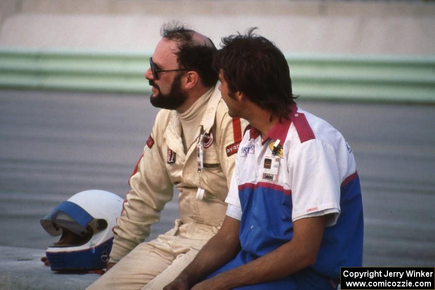 Bob Roth (next to helmet) after his stint in the #98 Honda Civic Si